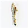 Image 7 : Estate 18k Gold Large Colorful Plique a Jour Enamel Diamond Butterfly Brooch Pin