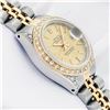 Image 6 : Rolex Ladies 2T Quickset Champagne Diamond Lugs Datejust Wristwatch