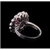 Image 3 : 14KT White Gold 2.24 ctw Tourmaline, Sapphire and Diamond Ring