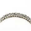 Image 7 : Antique Art Deco 14k White Gold 3.60 ctw Diamond & Emerald Filigree Line Bracele