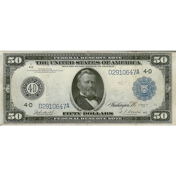 1914 $50 Federal Reserve Bank Note