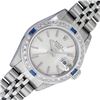 Image 1 : Rolex Stainless Steel Quickset Silver Index Diamond And Sapphire Date Watch 26MM