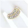 Image 3 : Vintage 18K Yellow Gold 1.40 ctw Graduated Marquise & Round Cut Diamond Band Rin