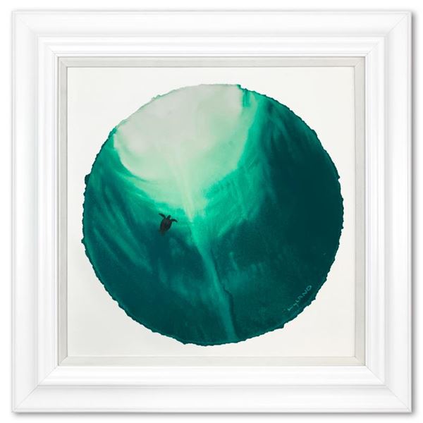 Swimming in a deep green sea by Wyland Original