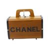 Image 1 : Chanel Cognac Brown Black Wooden Hardware Logo Top Handle Vanity Case