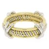 Image 2 : Mavito Solid Platinum 18k Yellow Gold Twisted Wire & X Eternity Band Ring Sz 5.5