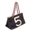 Image 3 : Chanel Black White Denim CC Shopper Tote Bag