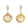 Image 1 : Mabe Pearl Dangle Earrings - 14KT Yellow Gold