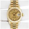 Image 4 : Rolex Ladies 18K Yellow Gold Factory Champagne Diamond Dial President With Rolex