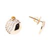 Image 2 : 0.14 ctw Diamond Rounded Disc Earrings - 14KT Rose Gold