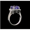 Image 4 : 14KT White Gold 4.73 ctw Tanzanite and Diamond Ring