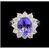 Image 2 : 14KT White Gold 3.80 ctw Tanzanite and Diamond Ring