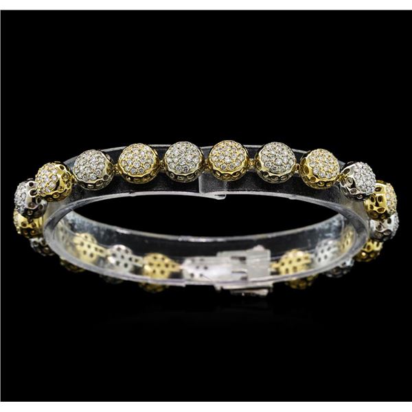 3.35 ctw Diamond Bracelet - 14KT White and Yellow Gold