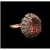 Image 1 : 3.70 ctw Tourmaline and Diamond Ring - 14KT Rose Gold