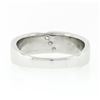 Image 8 : Men's 14k White Gold LEOï¿½ Diamond Diagonal Channel Grooved Wedding Band Ring
