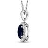 Image 2 : 14KT White Gold 1.30ct Blue Sapphire and Diamond Pendant with Chain