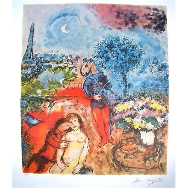 Eiffel Tower Serenade Lithograph