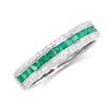 Image 2 : 14KT White Gold 0.50ctw Emerald and Diamond Ring
