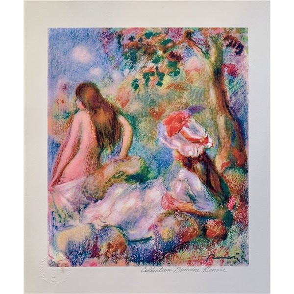 Pierre Auguste Renoir BATHING Estate Signed Small Giclee