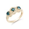 Image 1 : 14KT Yellow Gold 1.27ctw Dark Blue Diamond Ring