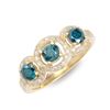 Image 2 : 14KT Yellow Gold 1.27ctw Dark Blue Diamond Ring