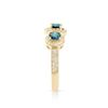Image 4 : 14KT Yellow Gold 1.27ctw Dark Blue Diamond Ring