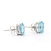 Image 2 : Plated Rhodium 5.65ctw Blue Topaz Earrings