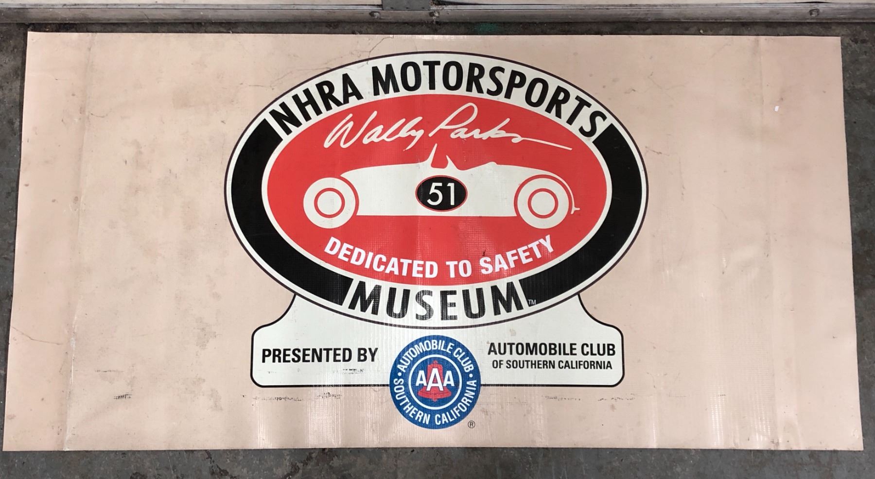RARE Original 'NHRA Motorsport (Wally Parks)' Drag racing banner - Ca ...
