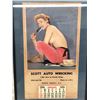 Image 2 : RARE COLLECTIBLE - Group of 3 Framed Vintage Calendars - includes City Motor service January 1955 Ca