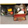 Image 2 : Large lot of assorted misc items - includes Dewalt crown stops / toolbox of metal files / garden lan