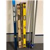 Image 2 : Group of 4 standard beam levels & 2 6ft long bar clamps
