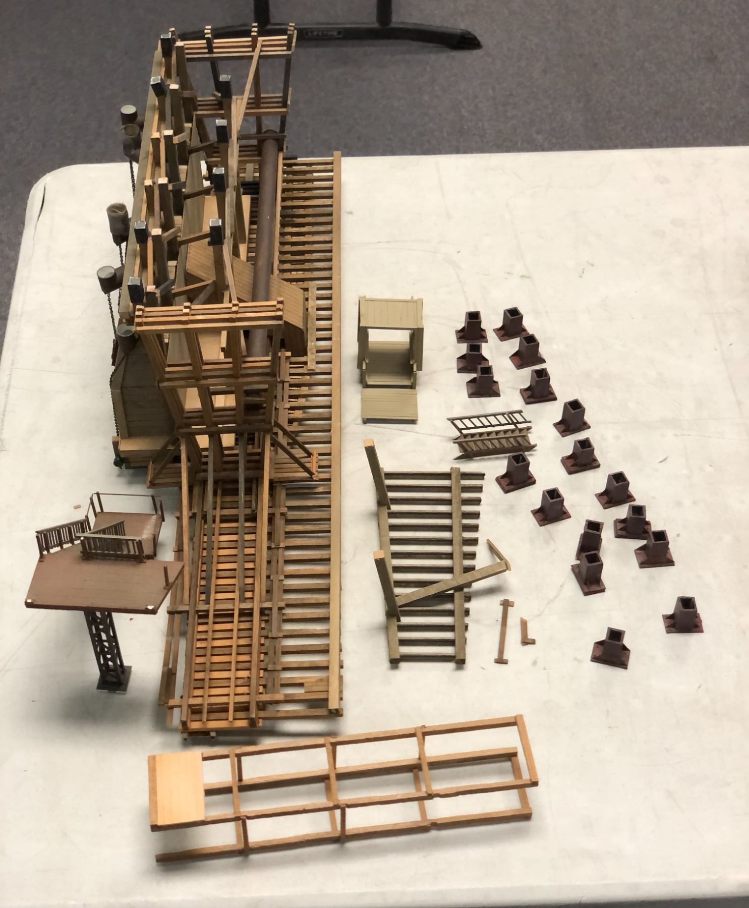 Modular Model Train Platform Custom-made model train platform & rails w/ additional parts