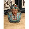 Image 2 : Group of assorted items - includes Egyptian King TUT head and bust / 2 Egyptian Papyrus paper framed