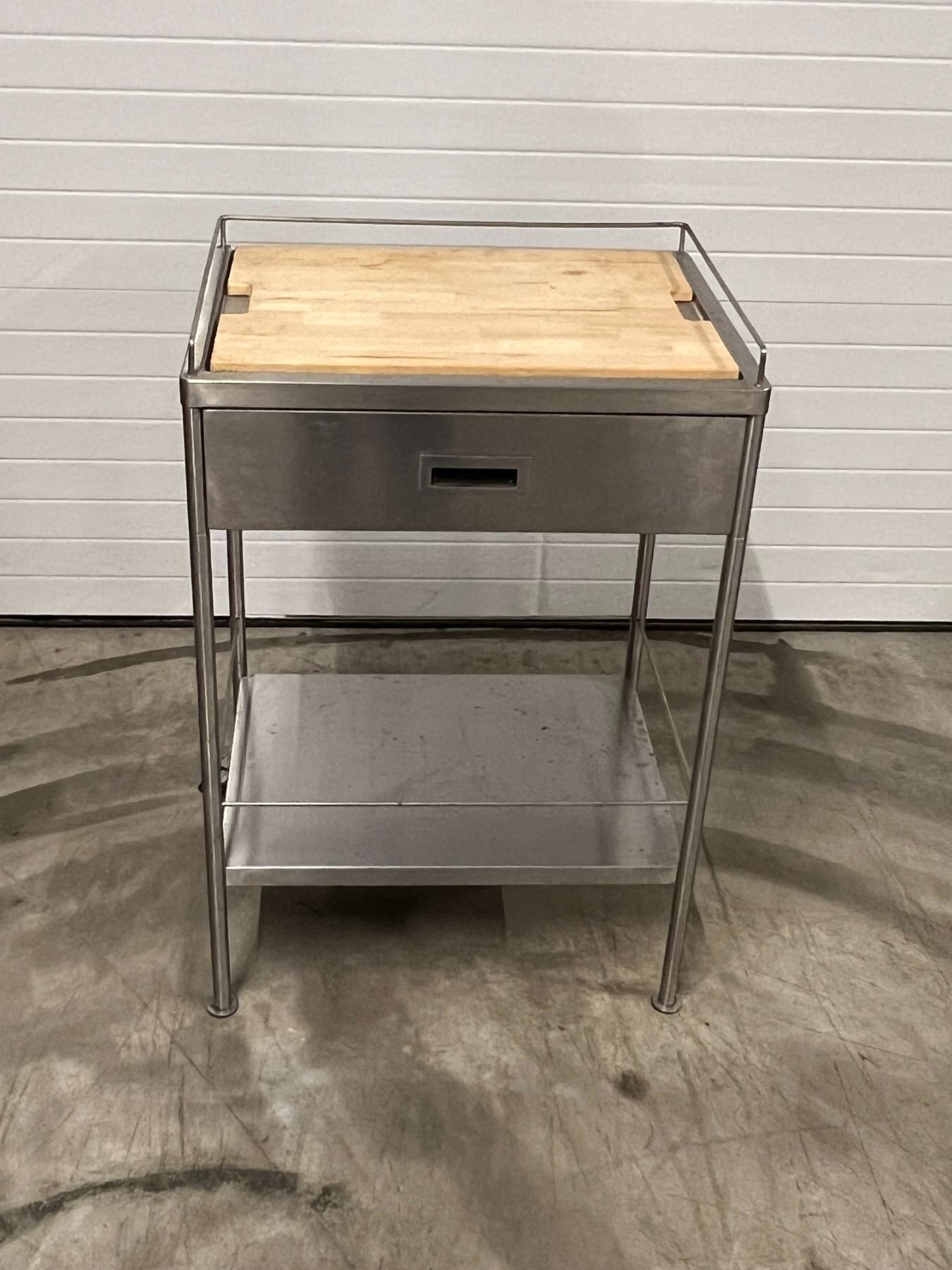 Aluminum Utility Table with removable cutting board & Rear Caster Wheels
