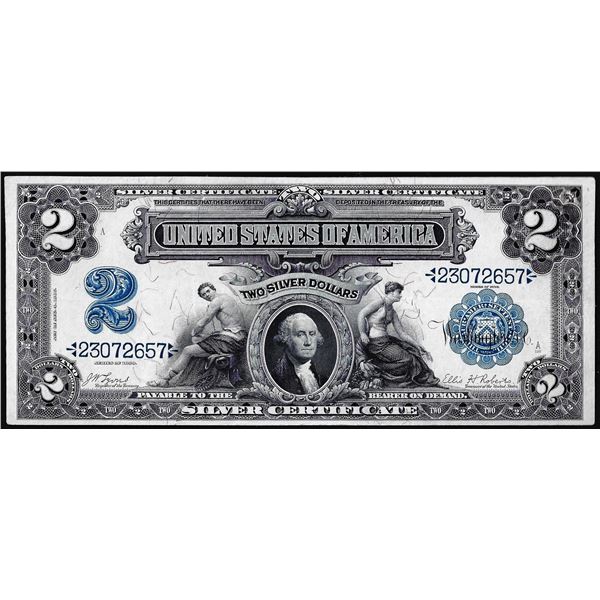1899 $2 Mini-Porthole Silver Certificate Note