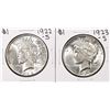 Lot of 1922-S & 1923-S $1 Peace Silver Dollar Coins