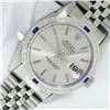 Image 2 : Rolex Mens Stainless Steel Silver Index Sapphire and Diamond Wristwatch