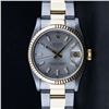 Image 1 : Rolex Ladies Midsize Two Tone Silver Index Datejust Wristwatch