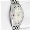 Image 9 : Rolex Mens Stainless Steel Silver Index Ruby and Diamond Wristwatch