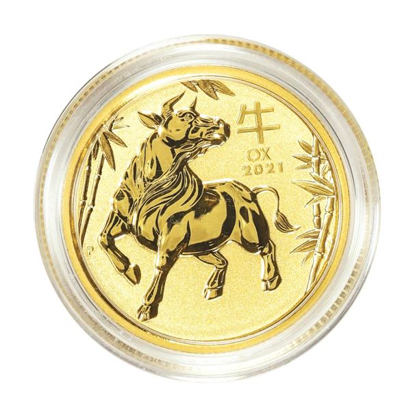 2021 $25 Australia Lunar Year of the Ox 1/4 oz. Gold Coin