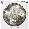 Image 2 : 1886 $1 Morgan Silver Dollar Coin Amazing Toning on Reverse