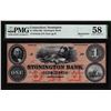 1850s-60s $1 Stonington Bank Connecticut Obsolete Note PMG Ch. About Uncirculated 58