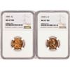 Image 1 : Lot of 1939 & 1939-S Lincoln Wheat Cent Coins NGC MS67RD