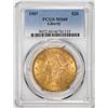 Image 1 : 1907 $20 Liberty Head Eagle Gold Coin PCGS MS60