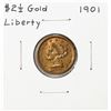 Image 1 : 1901 $2 1/2 Liberty Head Quarter Eagle Gold Coin