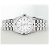 Image 3 : Rolex Mens Stainless Steel Silver Index Ruby and Diamond Datejust Wristwatch