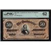 Image 1 : 1864 $50 Confederate States of America Note T-66 PMG Uncirculated 62