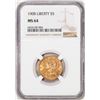 Image 1 : 1908 $5 Liberty Head Half Eagle Gold Coin NGC MS64