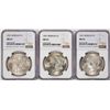 Image 1 : Lot of (3) 1921 $1 Morgan Silver Dollar Coins NGC MS63