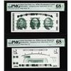 Image 1 : Set of Giori Test Note Washington & Lincoln Memorial PMG Superb Gem Unc 68EPQ